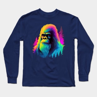 Bigfoot Forest Silhouette Long Sleeve T-Shirt